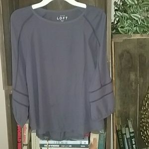 Ann Taylor LOFT eggplant boho blouse